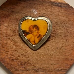 Heart-Shaped Angel Brooch